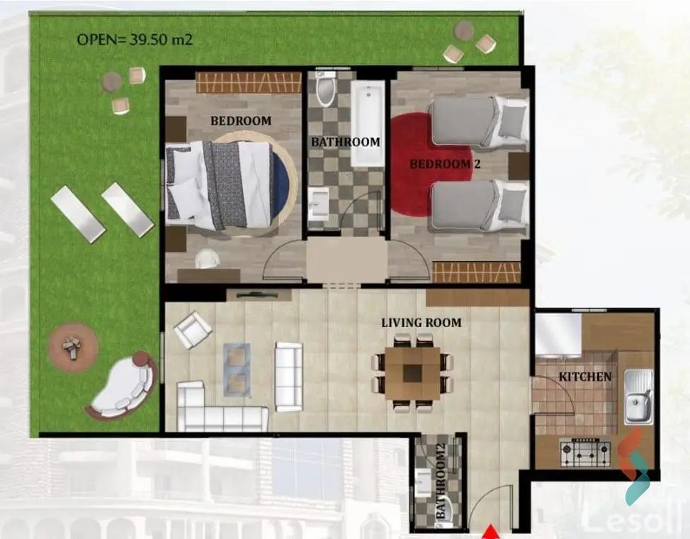 Apartment for sale with an data.area 122 meters and 2 room in Maadi Cairo - Image 3