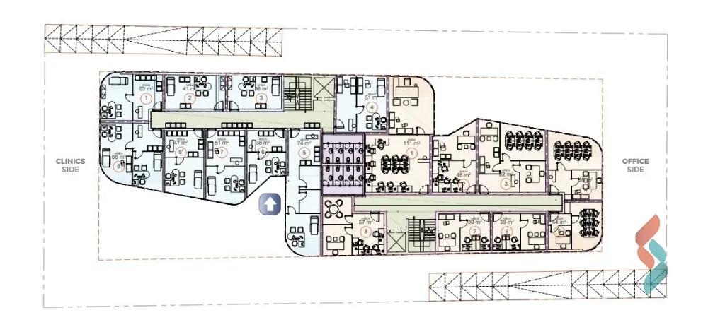 Clinic for sale with an area of 38 meters in 5th Settlement Cairo