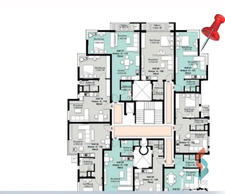 شقة للبيع بمساحة 59 متر و غرفة واحدة في التجمع الخامس القاهرة - صورة 3