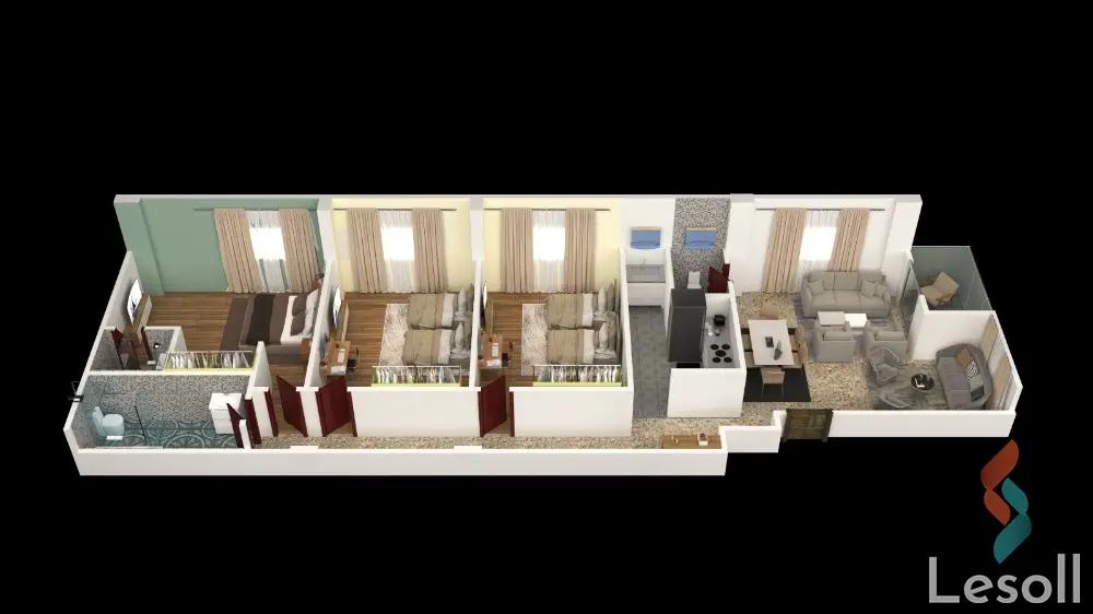 شقة للبيع بمساحة 160 متر و 3 غرف في التجمع الخامس القاهرة - صورة 4