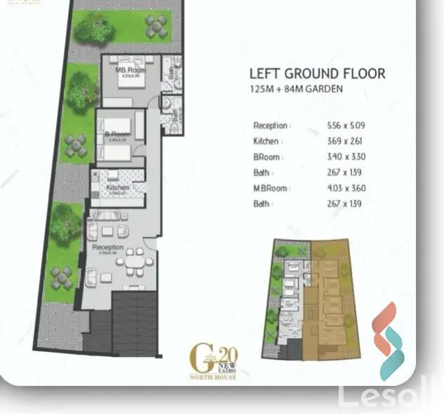 شقة للبيع بمساحة 125 متر و غرفتان في التجمع الخامس القاهرة - صورة 3