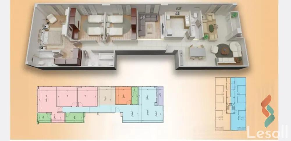شقة للبيع بمساحة 216 متر و 3 غرف في التجمع الخامس القاهرة - صورة 3