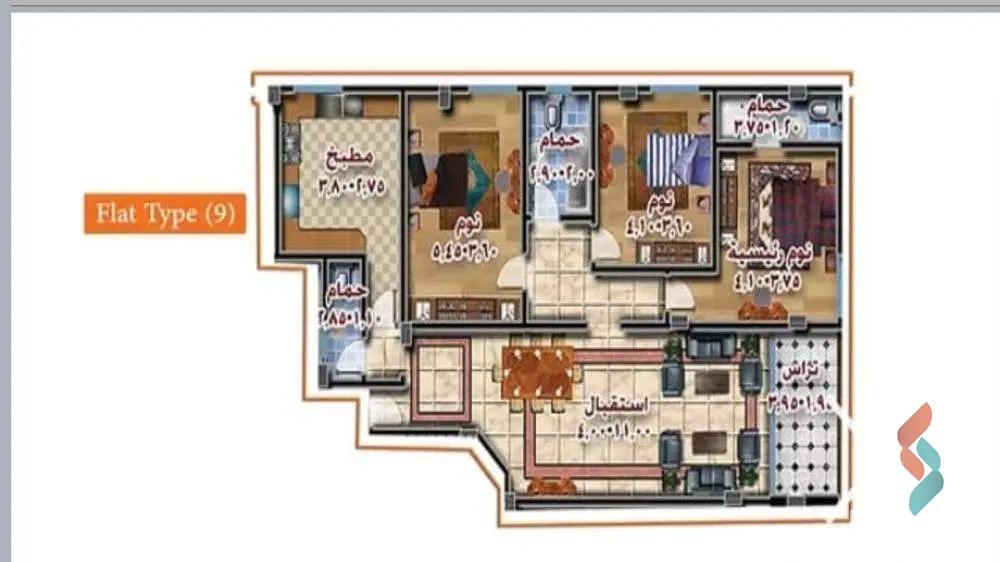 شقة للبيع بمساحة 215 متر و 3 غرف في التجمع الخامس القاهرة - صورة 4