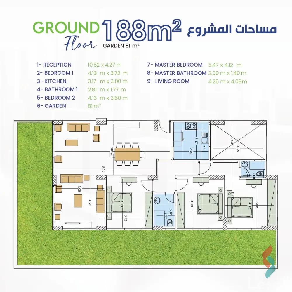 شقة للبيع بمساحة 188 متر و 3 غرف في التجمع الخامس القاهرة - صورة 2