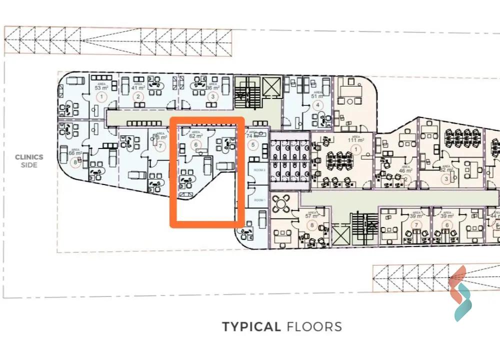 Clinic for sale with an area of 62 meters in 5th Settlement Cairo