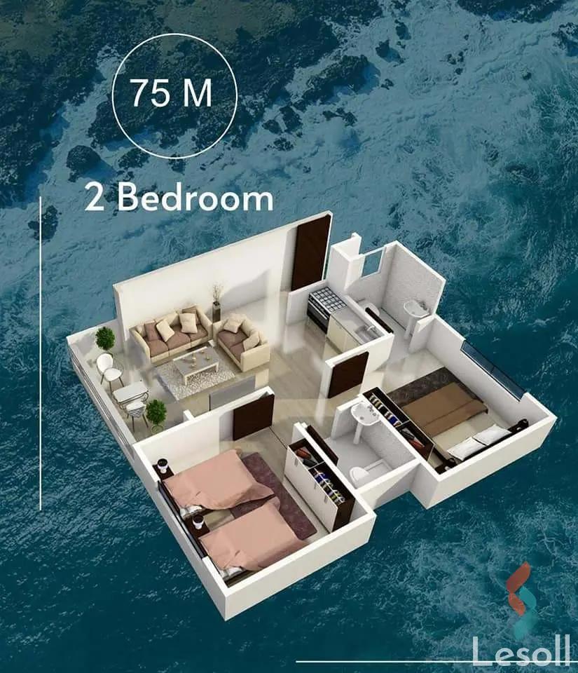 Chalet for sale with an data.area 75 meters and 2 room in Ras Snumberr South Sinai