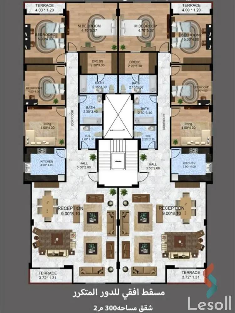 شقة للبيع بمساحة 300 متر و 4 غرف في 6 اكتوبر الجيزة - صورة 4