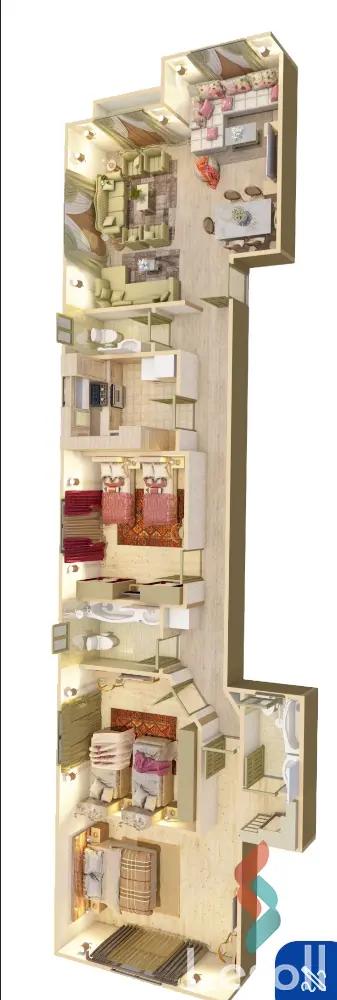 شقة للبيع بمساحة 180 متر و 3 غرف في التجمع الخامس القاهرة - كل الصور