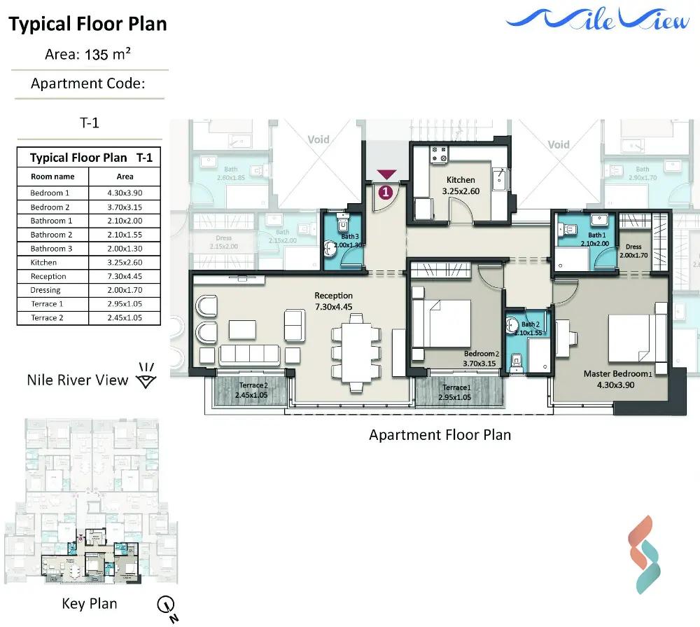 Apartment for sale with an data.area 135 meters and 2 room in Minya El Gednumbera Minya