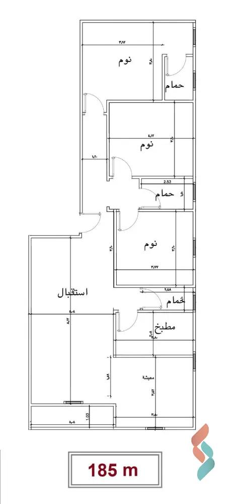 شقة للبيع بمساحة 185 متر و 3 غرف في التجمع الخامس القاهرة - صورة 3
