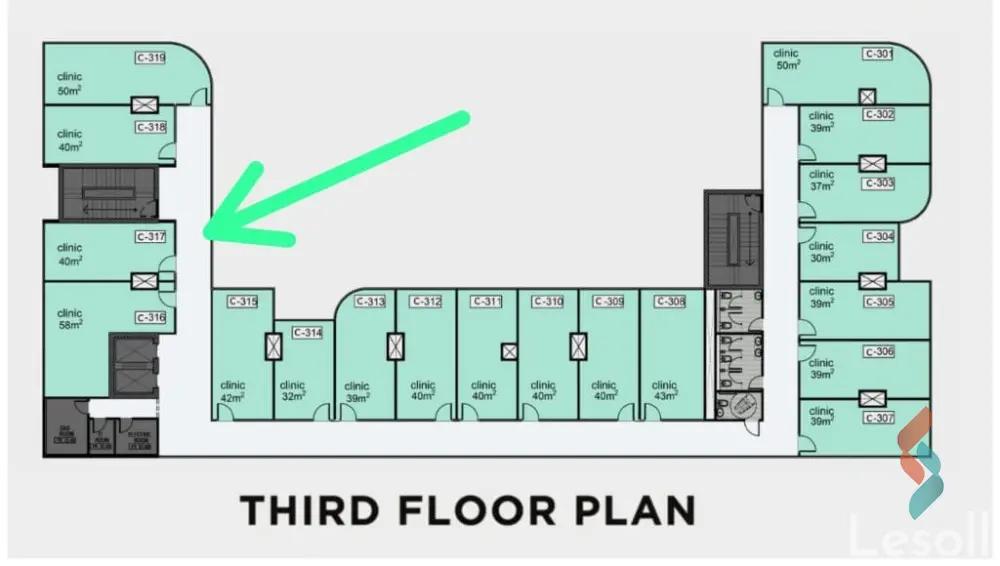 Clinic for sale with an area of 40 meters in 5th Settlement Cairo
