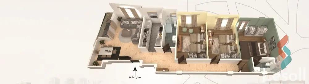 شقة للبيع بمساحة 170 متر و 3 غرف في التجمع الخامس القاهرة - صورة 2