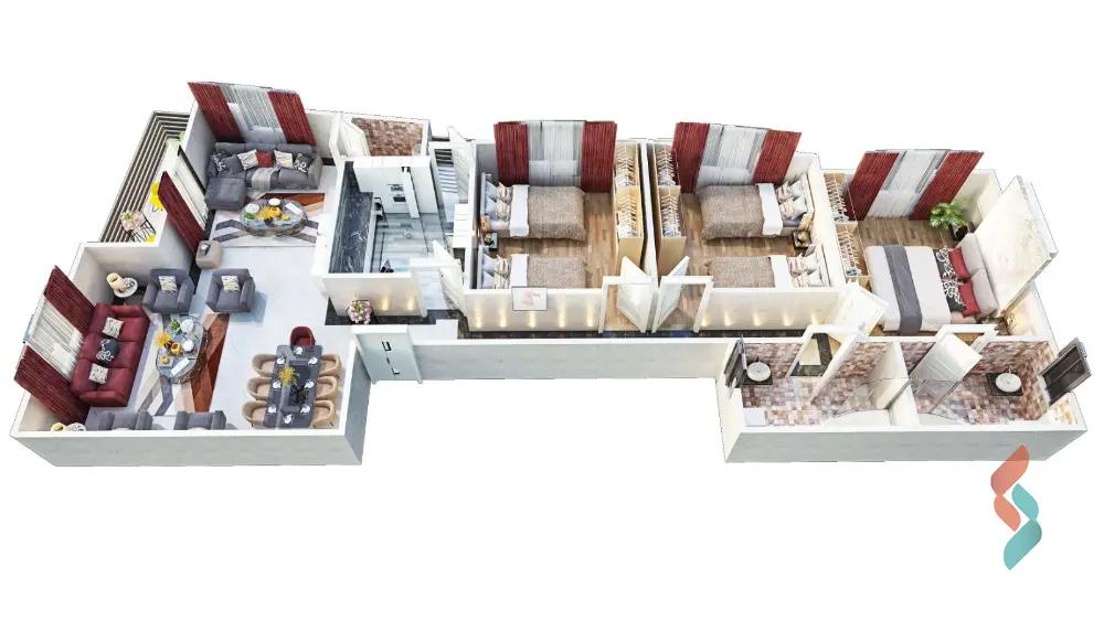 شقة للبيع بمساحة 166 متر و 3 غرف في التجمع الخامس القاهرة - صورة 3