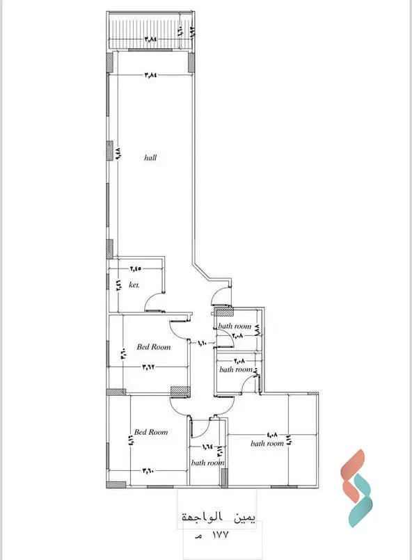 شقة للبيع بمساحة 177 متر و 3 غرف في التجمع الخامس القاهرة - صورة 2