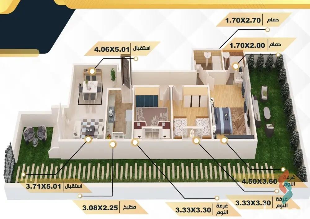 Apartment with garden for sale with an data.area 145 meters and 3 data.rooms in 5th Settlement Cairo - Image 2