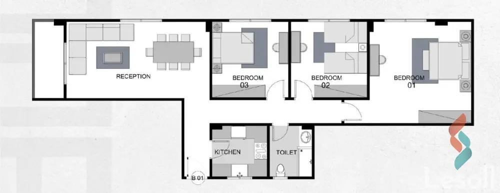 شقة للبيع بمساحة 150 متر و 3 غرف في القاهرة الجديدة القاهرة - صورة 4