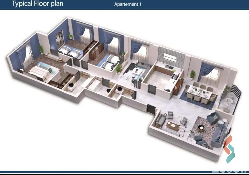 شقة للبيع بمساحة 155 متر و 7 غرف في القاهرة الجديدة القاهرة - صورة 4