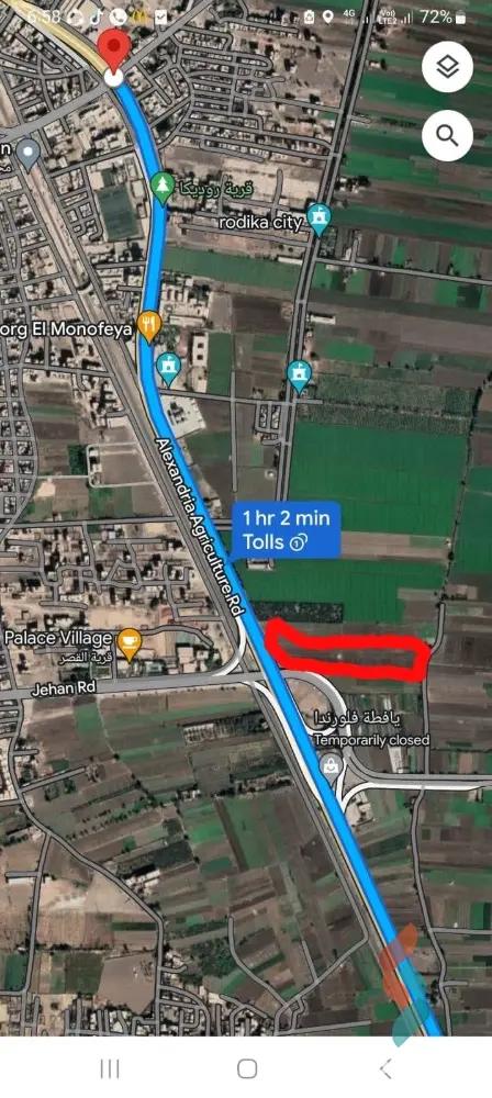 Land agriculture for sale with an area of 8000 meters in Quesna Menofia