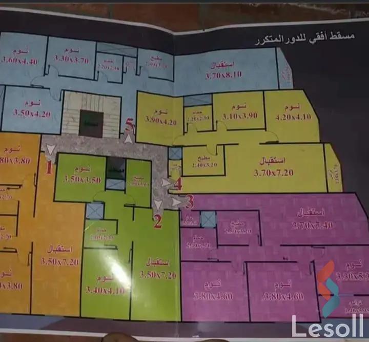 شقة للبيع بمساحة 150 متر و 3 غرف في النزهة القاهرة - صورة 2