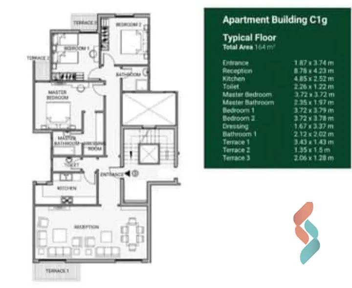 شقة للبيع بمساحة 165 متر و 3 غرف في القاهرة الجديدة القاهرة - صورة 3