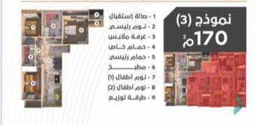 Apartment for sale with an area 125 meters and 3 rooms in Al Mahalla Al Kobra Gharbiya