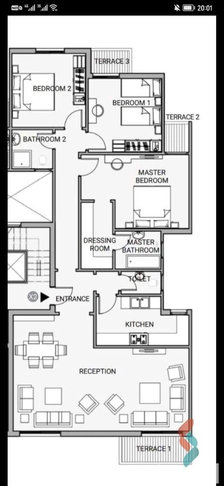 شقة للبيع بمساحة 172 متر و 3 غرف في القاهرة الجديدة القاهرة
