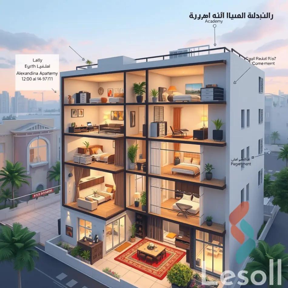 Apartment for daily rent with an area 140 meters and 3 rooms in Al Mamurah Alexandria