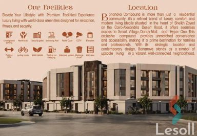 Apartment with garden for sale with an area 132 meters and 3 rooms in Cheikh Zayed Giza