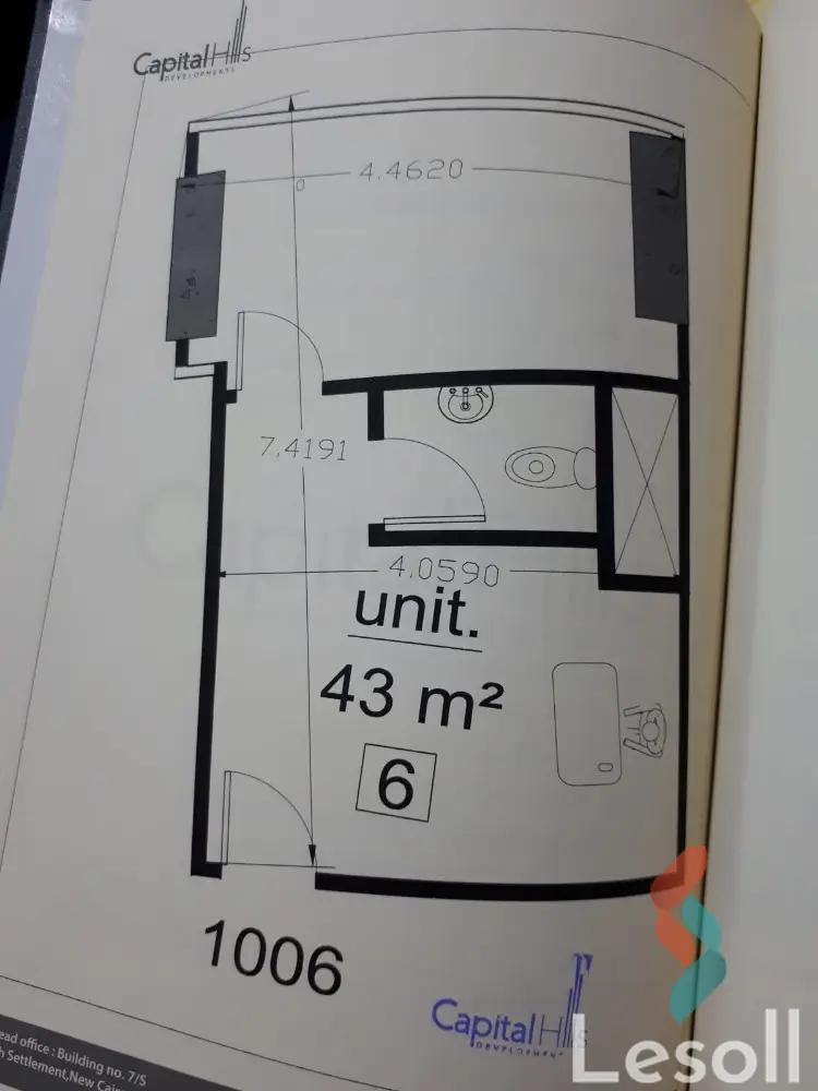Office for sale with an area 43 meters in Capital New Cairo