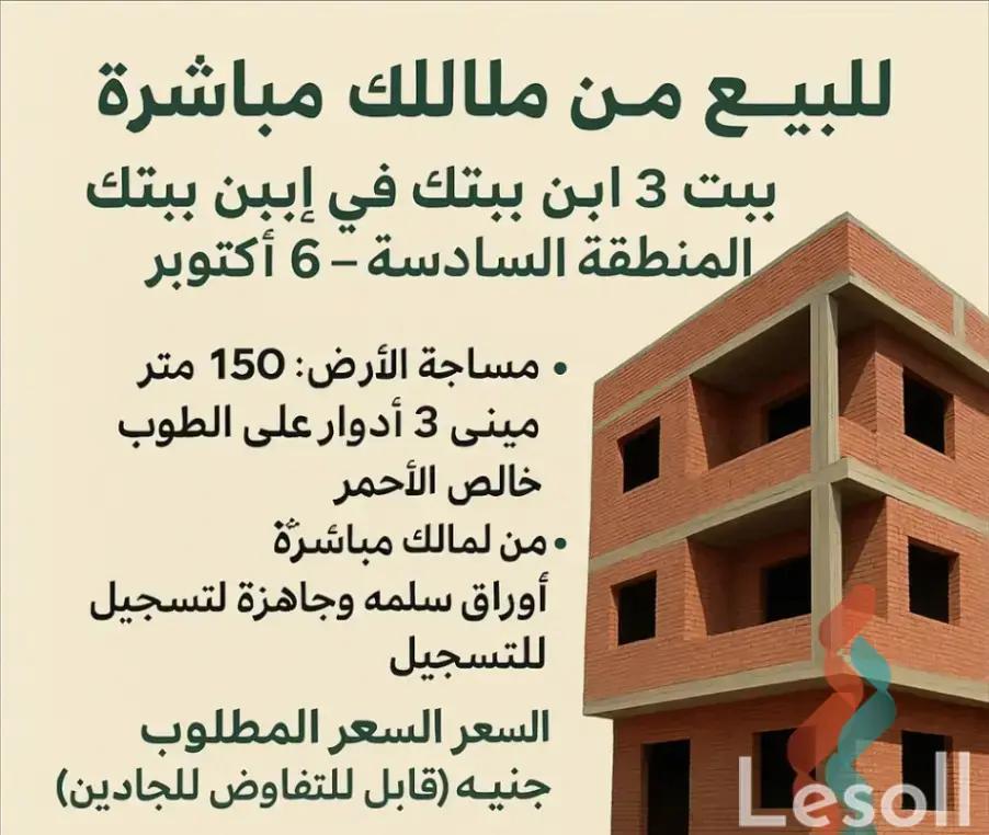 Building for sale with an area 75 meters and 3 rooms in Hadayek October Giza Building for sale with an area 75 meters and 3 rooms in Hadayek October Giza