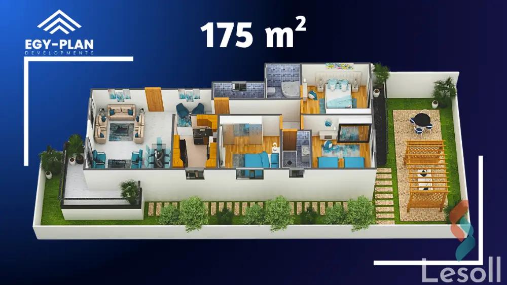 Apartment for sale with an area 175 meters and 3 rooms in Cheikh Zayed Giza - Image 3