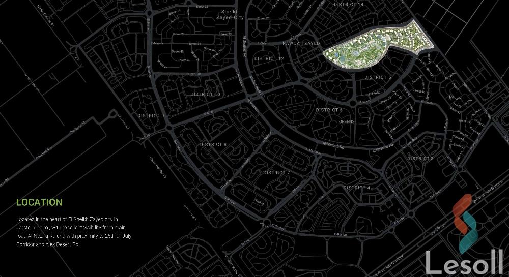 شقة للبيع بمساحة 118 متر و غرفتان في الشيخ زايد الجيزة