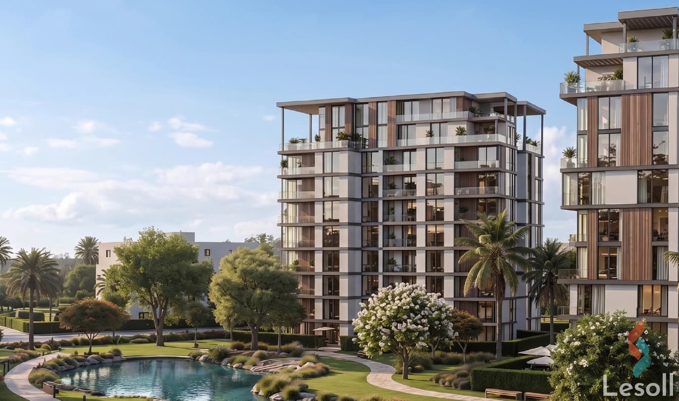 Apartment 102 sqm for sale in Central Water Residences compound 6th Settlement installments Apartment 102 sqm for sale in Central Water Residences compound 6th Settlement installments