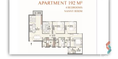 شقة للبيع بمساحة 192 متر و 4 غرف في العاصمة الإدارية القاهرة