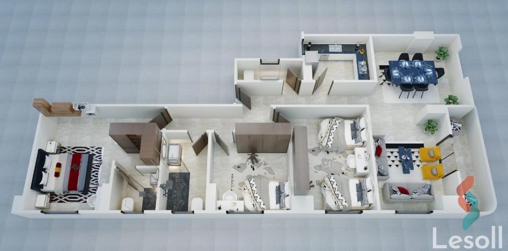 شقة للبيع بمساحة 169 متر و 3 غرف في التجمع الخامس - القاهرة الجديدة القاهرة - صورة 3