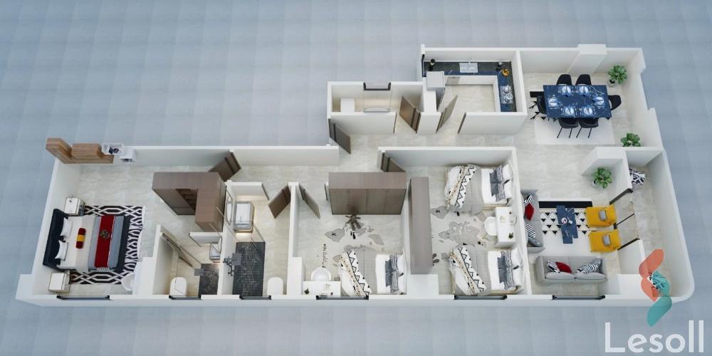 شقة للبيع بمساحة 169 متر و 3 غرف في التجمع الخامس - القاهرة الجديدة القاهرة - صورة 2