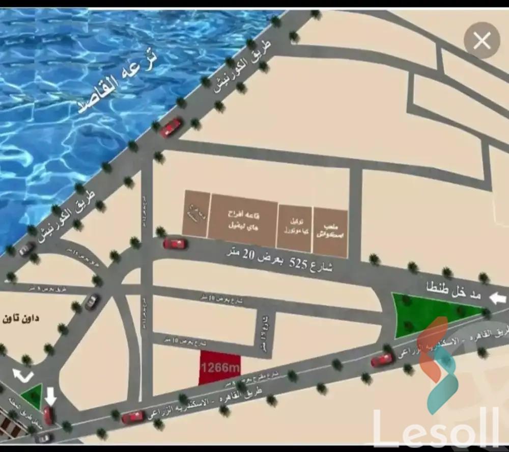 ارض مبانى للبيع بمساحة 1,266 متر في طنطا الغربية - صورة 2