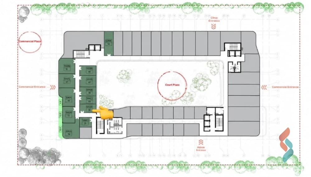 Own a premium clinic in Glare Mall, First Sector, directly on North 90 Street. - All Images