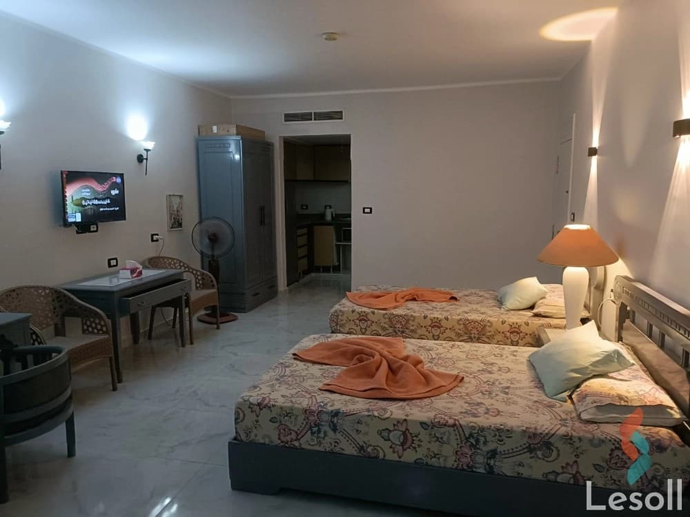 Open-Plan Studio for Daily Rent in Palmera Village – Ain Sokhna | 50 sqm, First Row to the Sea - All Images