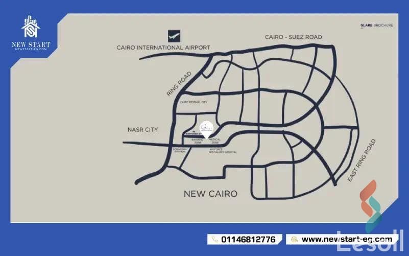عيادة للبيع في Glare Mall التجمع الخامس | 102م بمقدم 10% | تقسيط - صورة 4