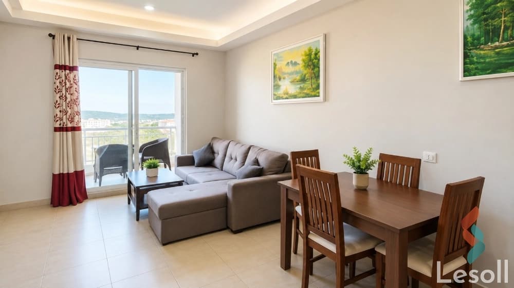 Ground-Floor Chalet with Private Garden for Daily Rent in Long Island | 2BR & Pool View - Image 3