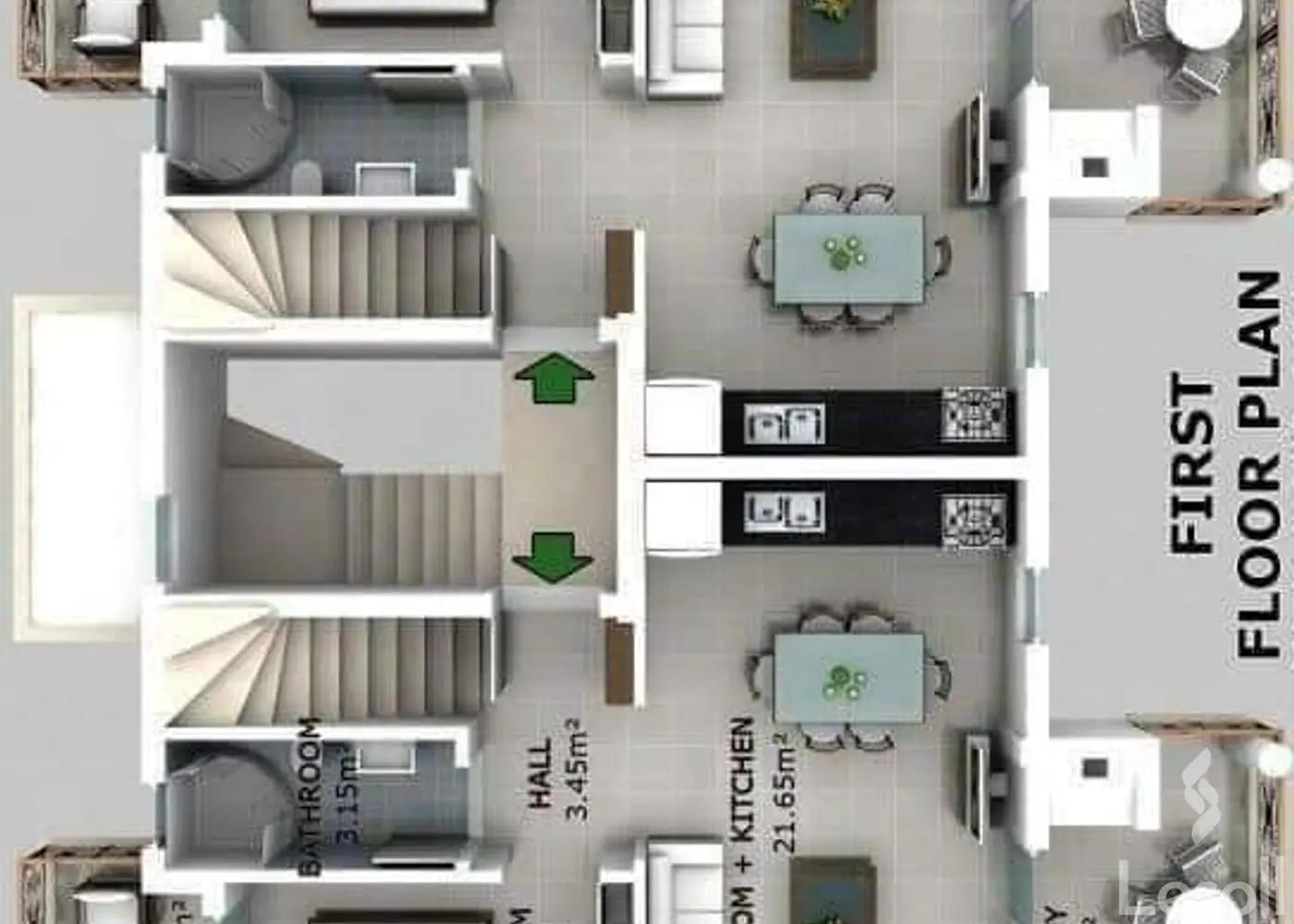 شقة للبيع بمساحة 145 متر و 3 غرف في مدينة بدر القاهرة - صورة 2