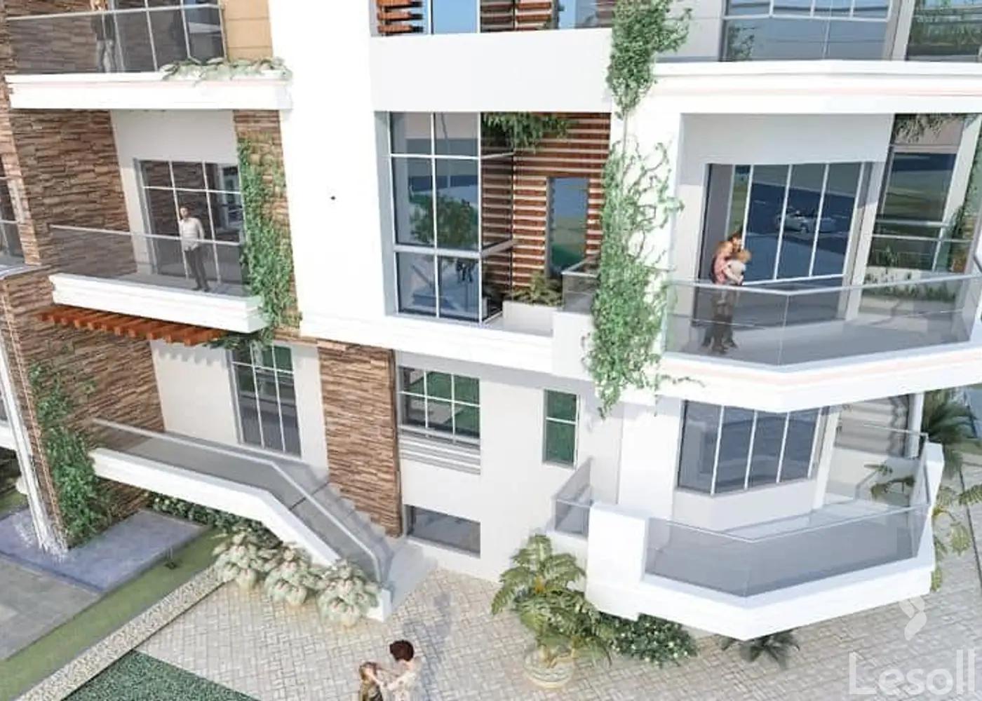 شقة بحديقة للبيع بمساحة 116 متر و غرفتان في دمياط الجديدة دمياط