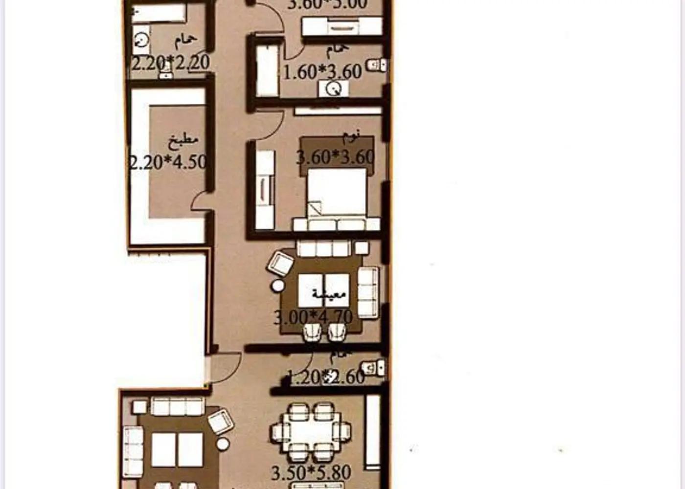 شقة للبيع بمساحة 207 متر و 3 غرف في التجمع الخامس القاهرة - صورة 2