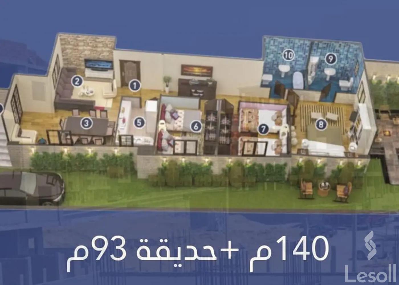 Apartment with garden for sale with an data.area 140 meters and 3 data.rooms in New Cairo Cairo - Image 2