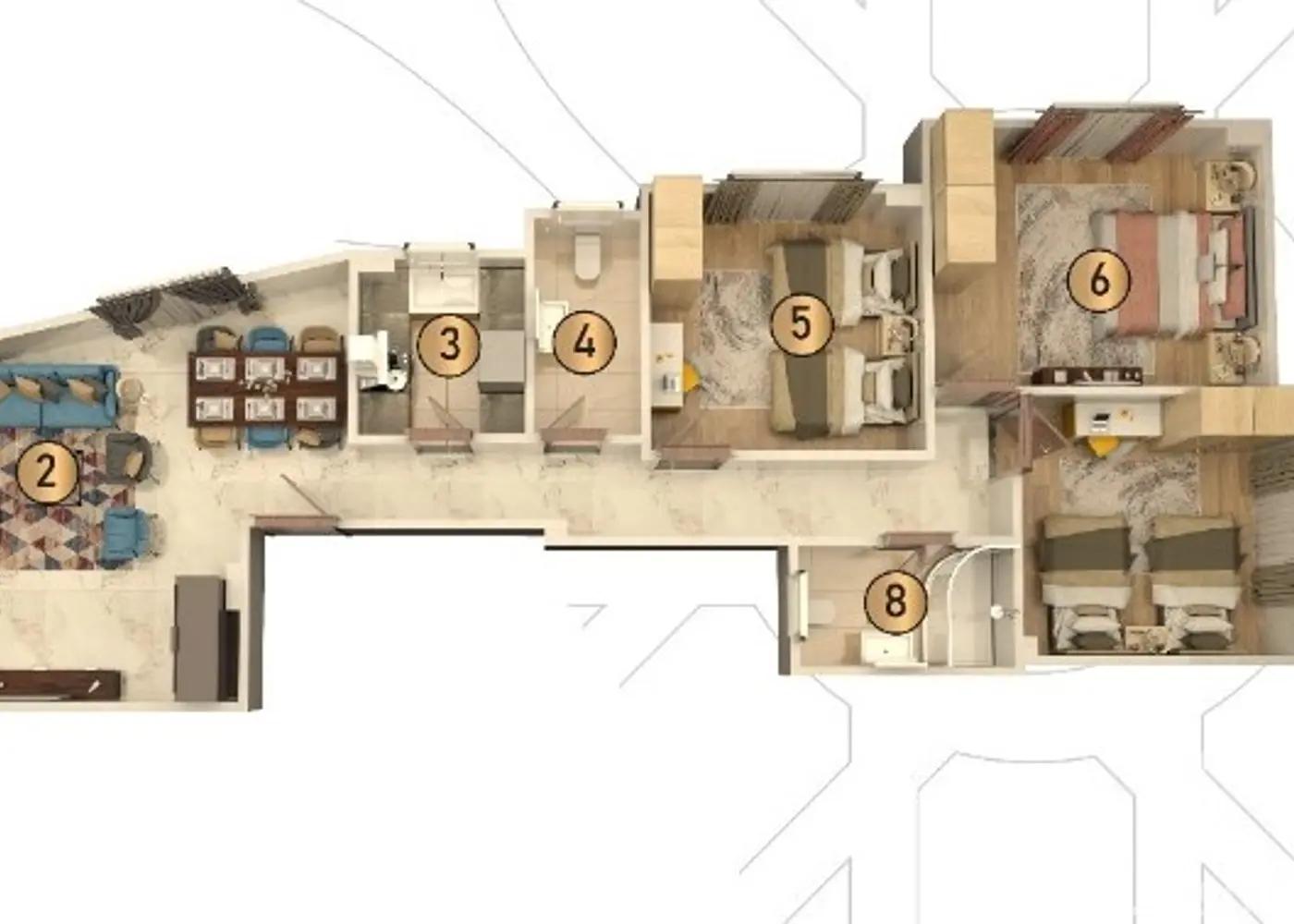 شقة للبيع بمساحة 141 متر و غرفتان في القاهرة الجديدة القاهرة - صورة 3